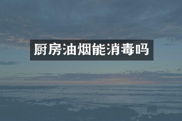 厨房油烟能消毒吗