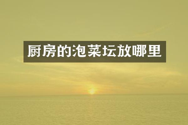 厨房的泡菜坛放哪里