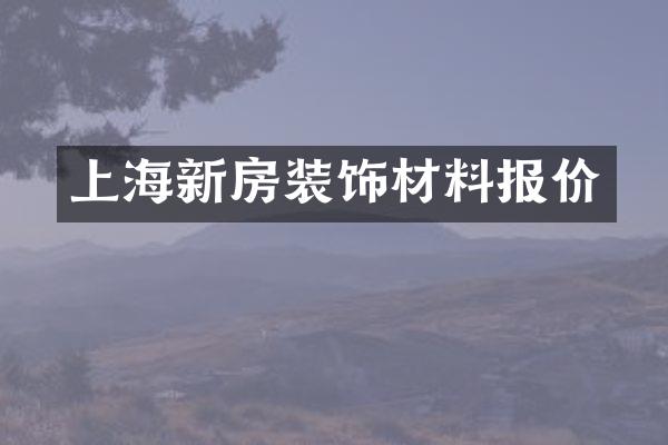 上海新房装饰材料报价