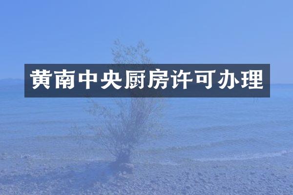 黄南中央厨房许可办理