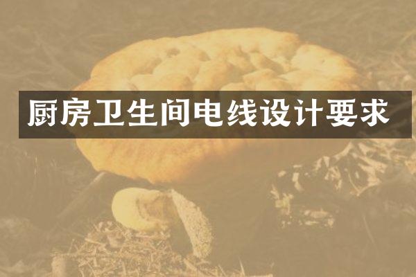 厨房卫生间电线设计要求