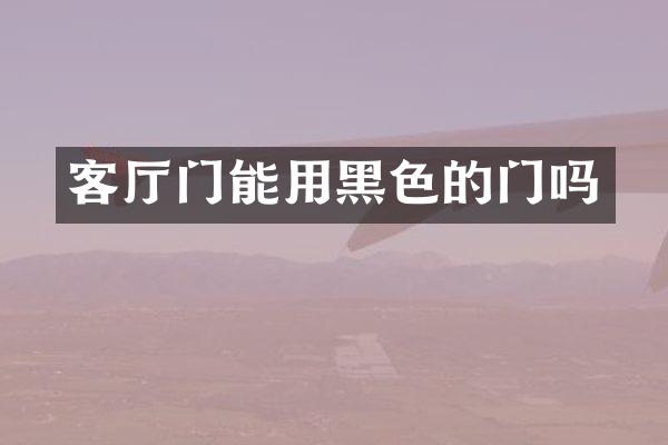 客厅门能用黑色的门吗