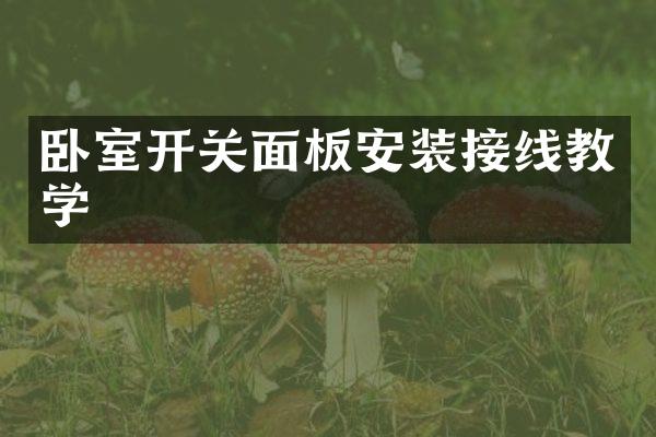 卧室开关面板安装接线教学