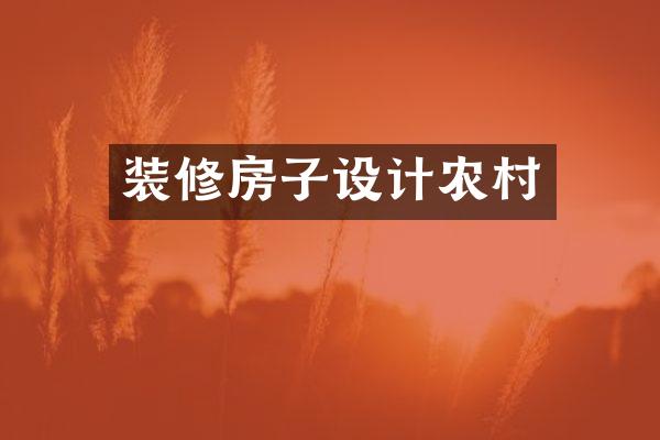 装修房子设计农村