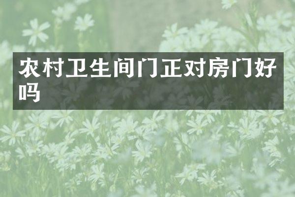 农村卫生间门正对房门好吗