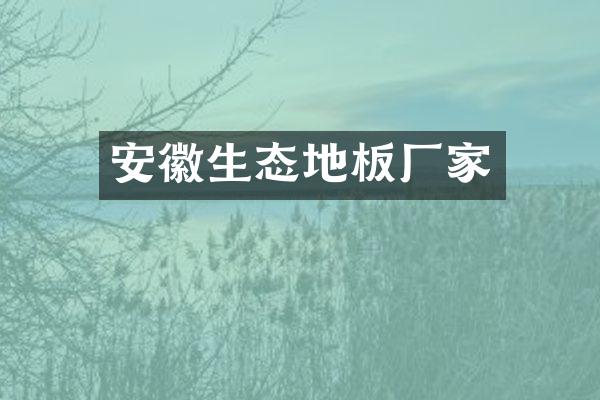 安徽生态地板厂家
