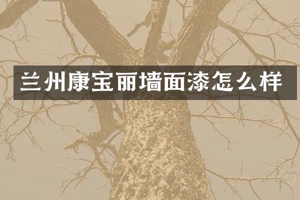 兰州康宝丽墙面漆怎么样