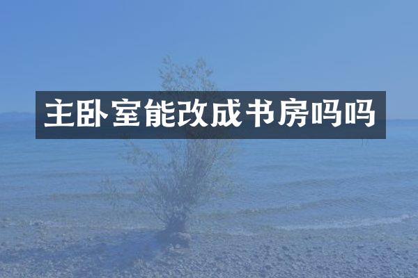 主卧室能改成书房吗吗