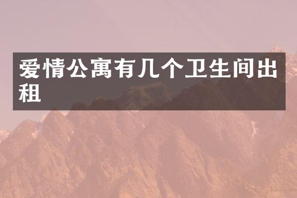 爱情公寓有几个卫生间出租