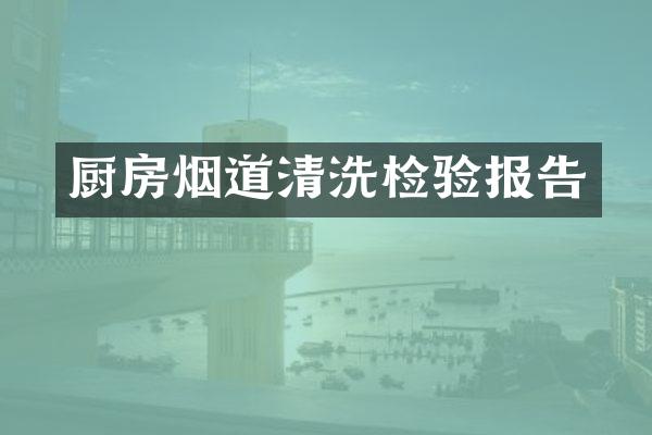 厨房烟道清洗检验报告