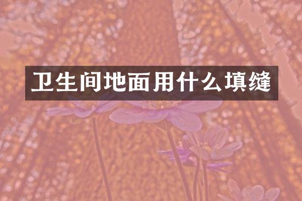卫生间地面用什么填缝