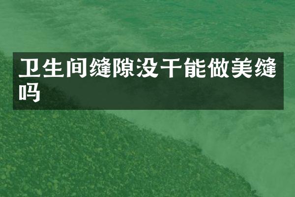 卫生间缝隙没干能做美缝吗