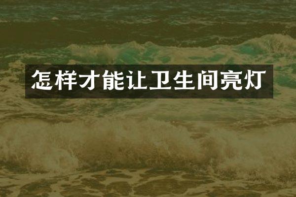 怎样才能让卫生间亮灯