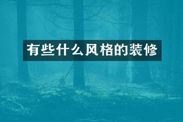 有些什么风格的装修
