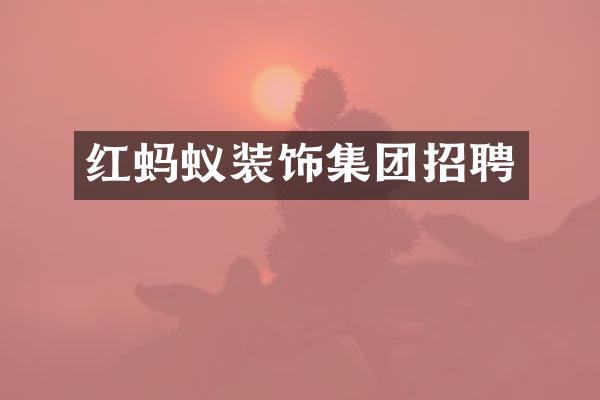 红蚂蚁装饰集团招聘