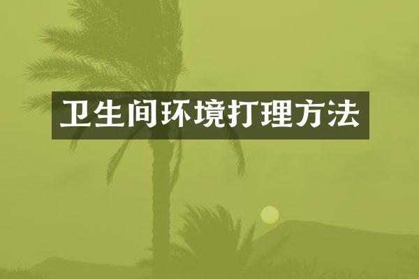 卫生间环境打理方法