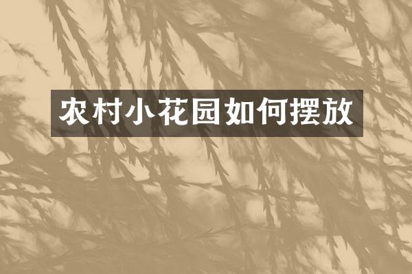 农村小花园如何摆放