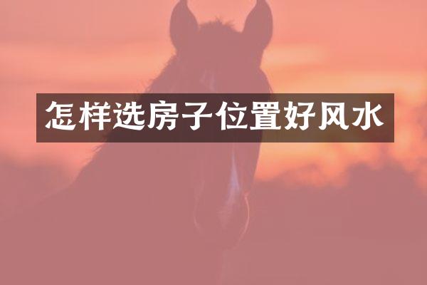 怎样选房子位置好风水