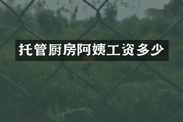 托管厨房阿姨工资多少