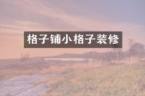 格子铺小格子装修