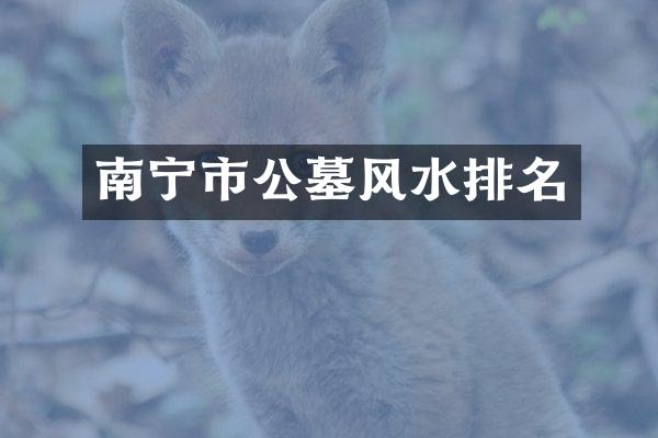 南宁市公墓风水排名