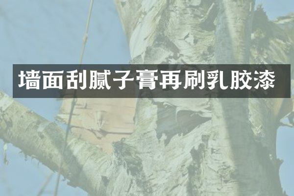 墙面刮腻子膏再刷乳胶漆