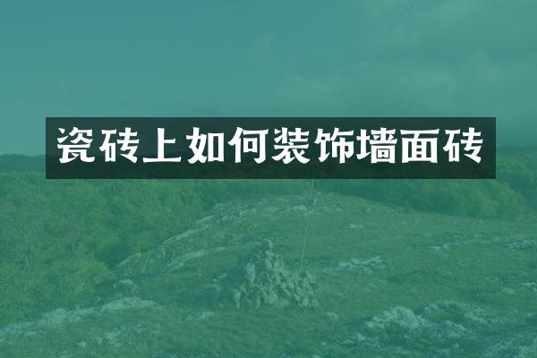 瓷砖上如何装饰墙面砖