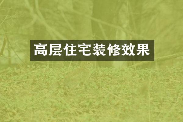 高层住宅装修效果