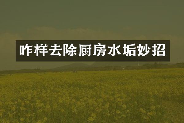 咋样去除厨房水垢妙招