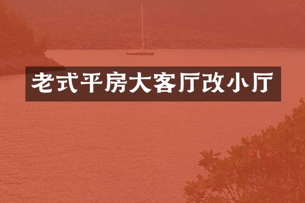 老式平房大客厅改小厅