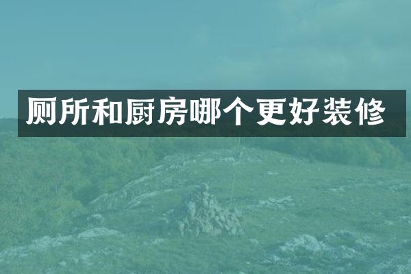 厕所和厨房哪个更好装修