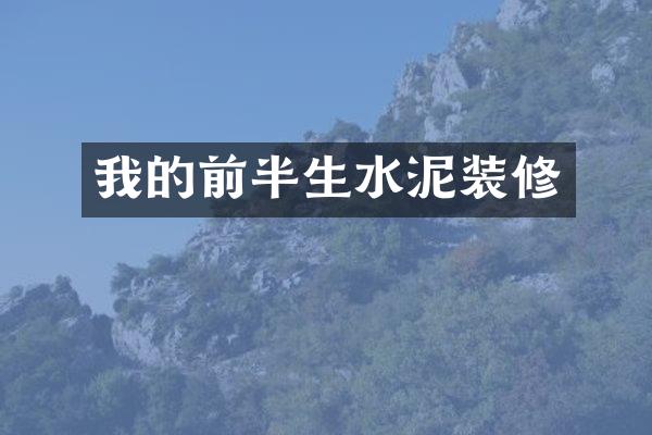 我的前半生水泥装修
