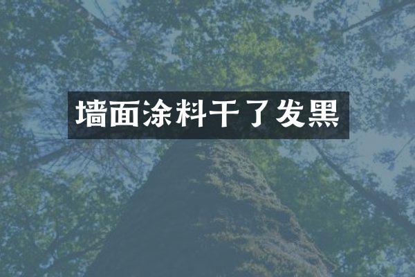 墙面涂料干了发黑