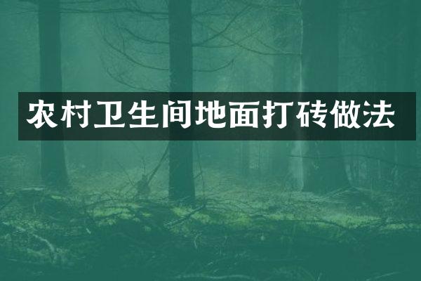 农村卫生间地面打砖做法
