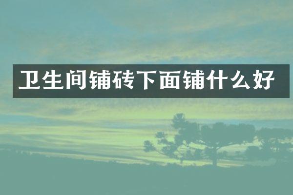 卫生间铺砖下面铺什么好