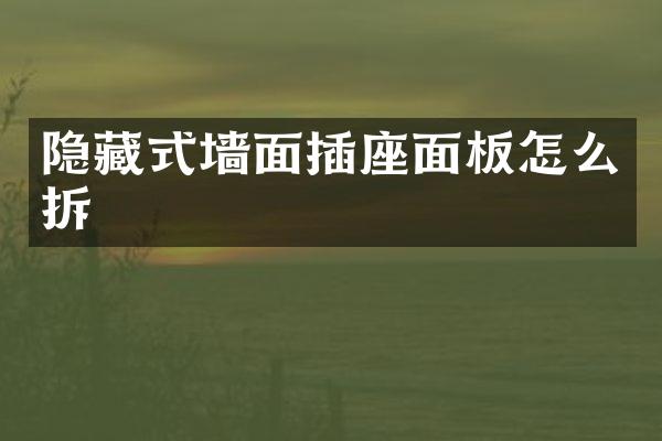 隐藏式墙面插座面板怎么拆