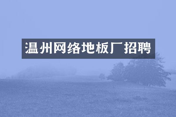 温州网络地板厂招聘