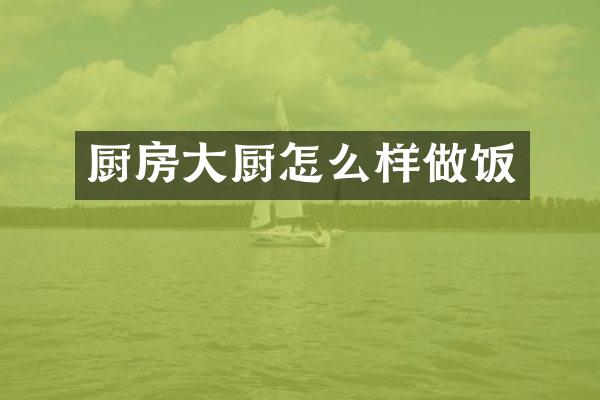 厨房大厨怎么样做饭