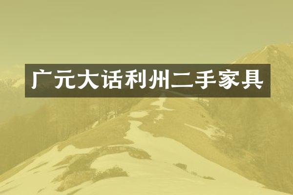 广元大话利州二手家具