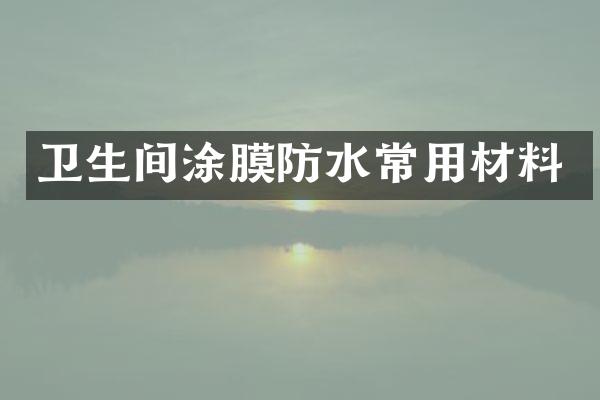 卫生间涂膜防水常用材料