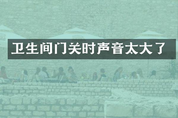 卫生间门关时声音太大了