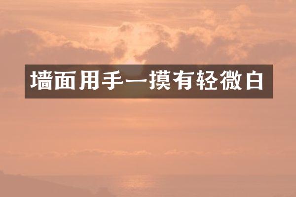 墙面用手一摸有轻微白