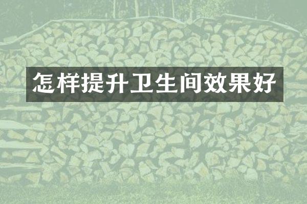 怎样提升卫生间效果好