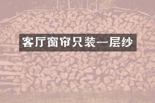客厅窗帘只装一层纱