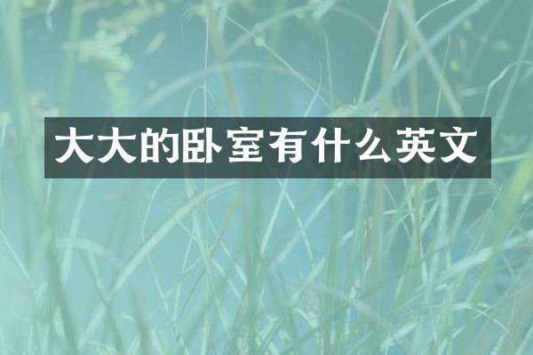 大大的卧室有什么英文