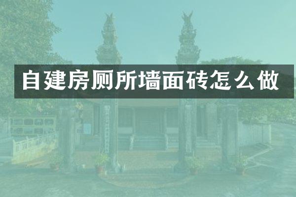 自建房厕所墙面砖怎么做