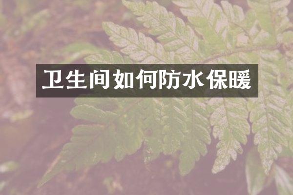 卫生间如何防水保暖