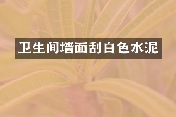 卫生间墙面刮白色水泥