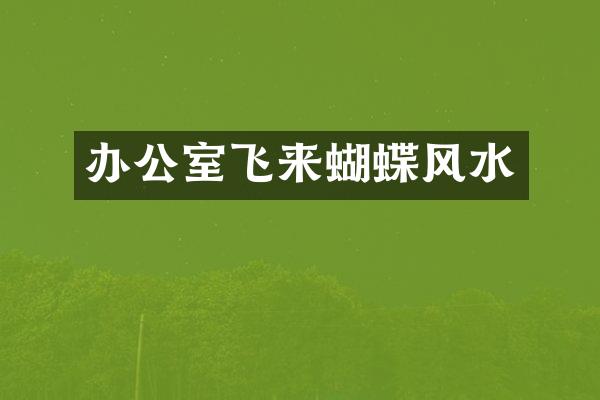 办公室飞来蝴蝶风水