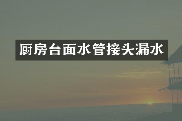 厨房台面水管接头漏水